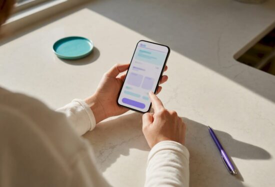 Hands reviewing an app privacy report