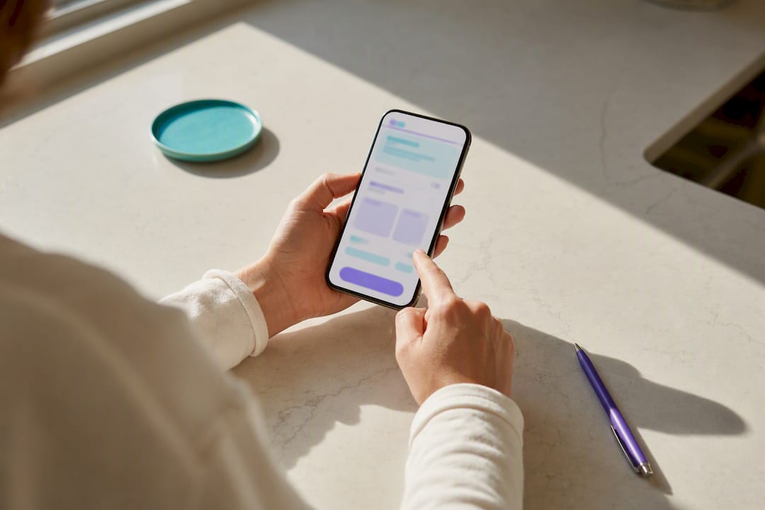 Hands reviewing an app privacy report