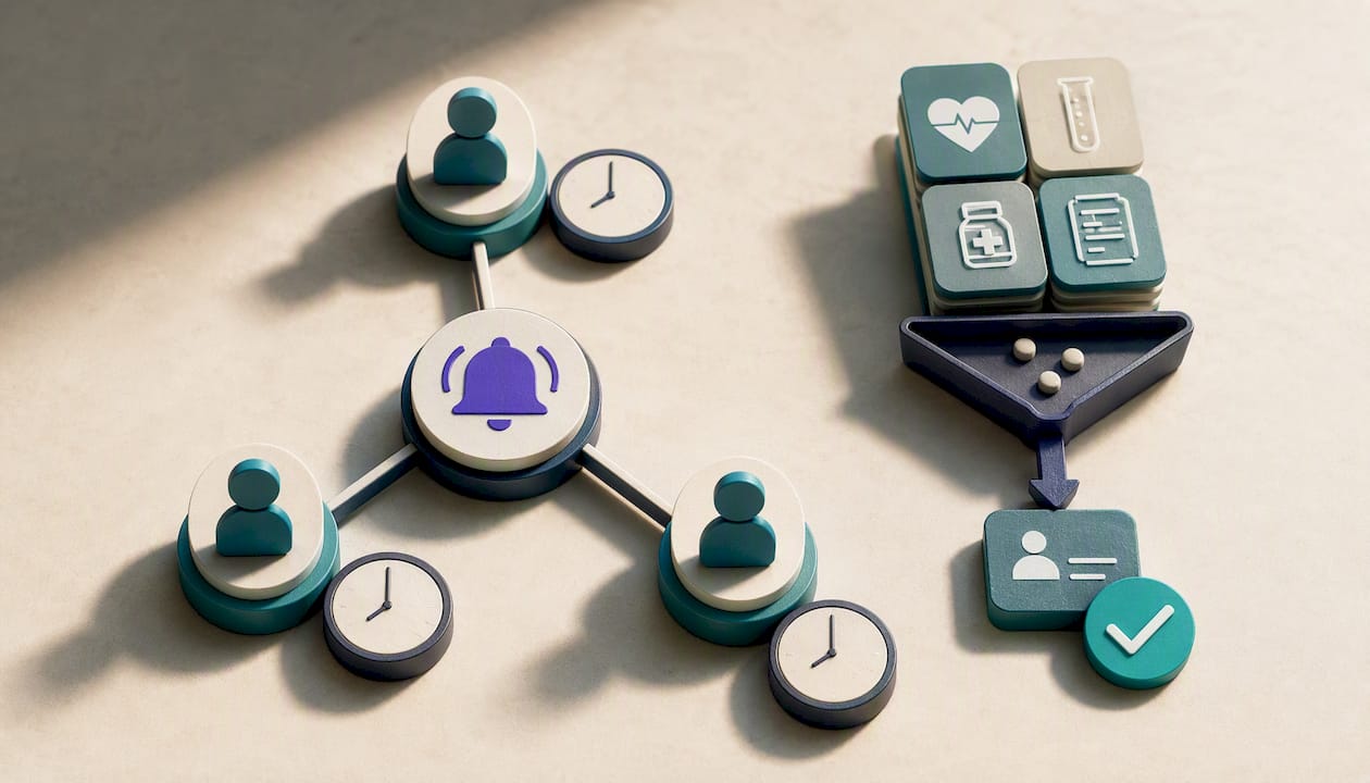 Illustration of staggered contacts and privacy filtering
