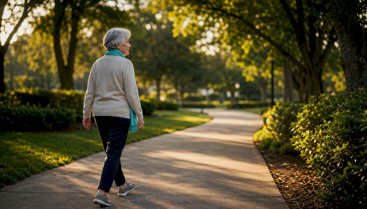 Older adult taking a short daily walk