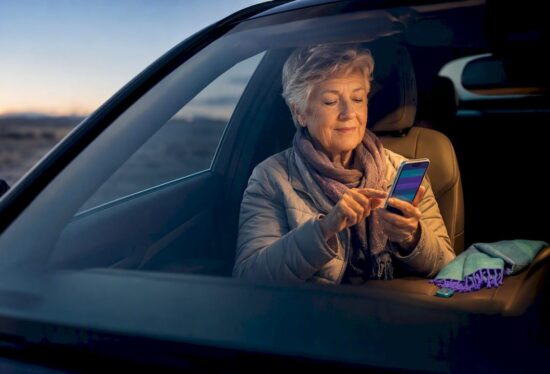 Older adult confirming a daily safety check-in