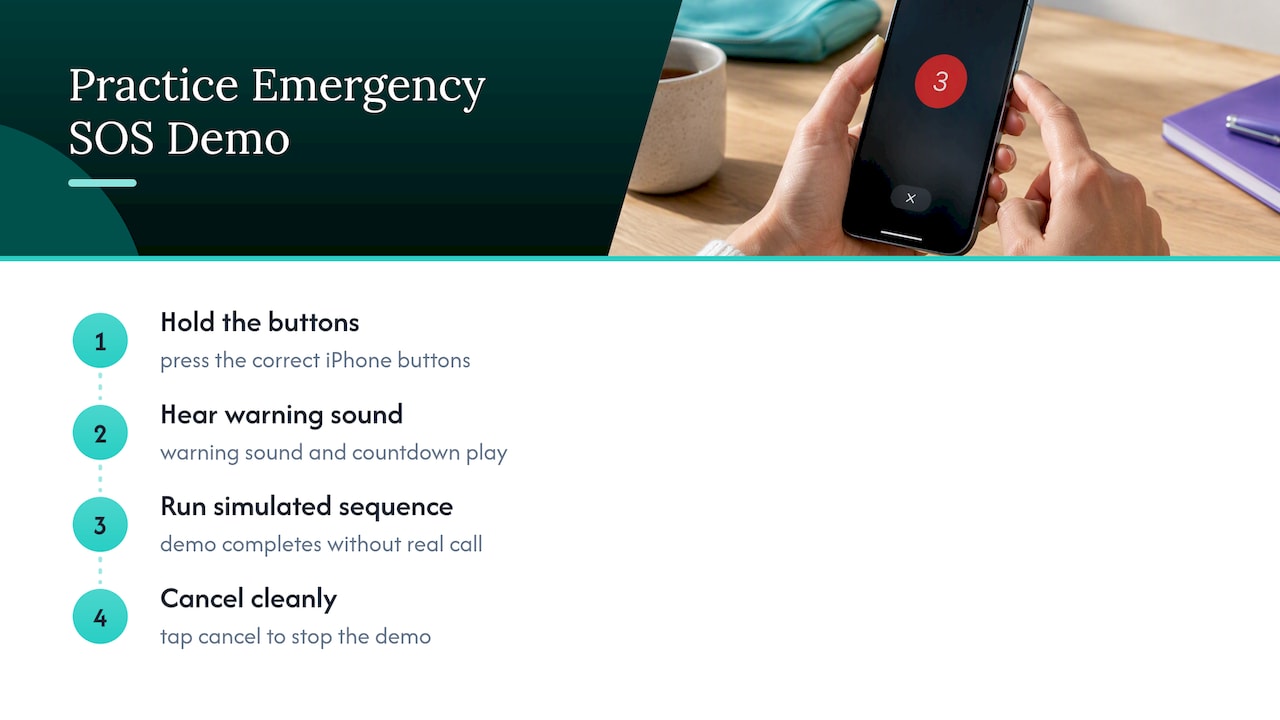 Emergency SOS Try Demo sequence