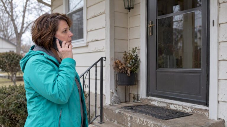 Family member calling from a relative’s doorstep