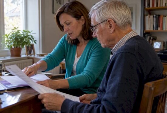 Daughter and father prepare emergency information