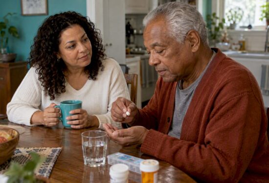 Family sharing a morning recovery check-in