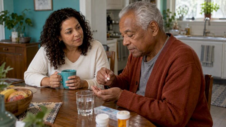 Family sharing a morning recovery check-in